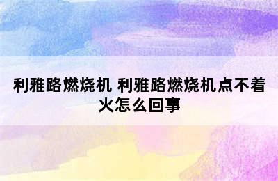 利雅路燃烧机 利雅路燃烧机点不着火怎么回事